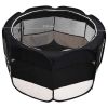 Foldable Dog Playpen with Carrying Bag Black 43.3"x43.3"x22.8"