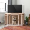 Mewoofun Wooden and Metal Dog House for Small/Medium Dog Crate Furniture Pets