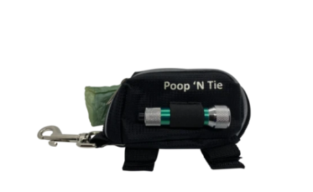 Poop 'N Tie Fabric Waste Bag Dispenser With 2 Rolls (Color: Black)