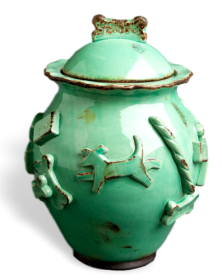 Dog Treat Jar (Color: Aqua/Green, size: Jar)