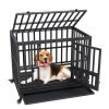 VEVOR Heavy Duty Dog Crate, Indestructible Dog Crate, 3-door Heavy Duty Dog Kennel for Medium to Large Dogs with Lockable Wheels and Removable Tray, H