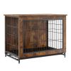 VEVOR Dog Crate Furniture, Wooden Dog Crate with Double Doors, Heavy-Duty Dog Cage End Table with Multi-Purpose Removable Tray, Modern Dog Kennel Indo