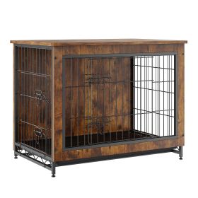 VEVOR Dog Crate Furniture, Wooden Dog Crate with Double Doors, Heavy-Duty Dog Cage End Table with Multi-Purpose Removable Tray, Modern Dog Kennel Indo (Product Dimensions: 32.5√ó21.9√ó25.2 inch)