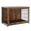 VEVOR Dog Crate Furniture, Wooden Dog Crate with Double Doors, Heavy-Duty Dog Cage End Table with Multi-Purpose Removable Tray, Modern Dog Kennel Indo