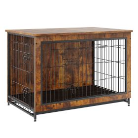 VEVOR Dog Crate Furniture, Wooden Dog Crate with Double Doors, Heavy-Duty Dog Cage End Table with Multi-Purpose Removable Tray, Modern Dog Kennel Indo (Product Dimensions: 38.6√ó25.6√ó26.8 inch)