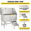 VEVOR Dog Grooming Tub, Professional Stainless Steel Pet Dog Bath Tub, with Steps Faucet & Accessories Dog Washing Station