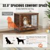 VEVOR Dog Crate Furniture, Wooden Dog Crate with Double Doors, Heavy-Duty Dog Cage End Table with Multi-Purpose Removable Tray, Modern Dog Kennel Indo