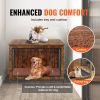 VEVOR Dog Crate Furniture, Wooden Dog Crate with Double Doors, Heavy-Duty Dog Cage End Table with Multi-Purpose Removable Tray, Modern Dog Kennel Indo