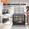 VEVOR Heavy Duty Dog Crate, Indestructible Dog Crate, 3-door Heavy Duty Dog Kennel for Medium to Large Dogs with Lockable Wheels and Removable Tray, H