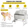 VEVOR Dog Grooming Tub, Professional Stainless Steel Pet Dog Bath Tub, with Steps Faucet & Accessories Dog Washing Station