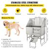 VEVOR Dog Grooming Tub, Professional Stainless Steel Pet Dog Bath Tub, with Steps Faucet & Accessories Dog Washing Station