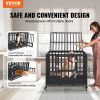 VEVOR Heavy Duty Dog Crate, Indestructible Dog Crate, 3-door Heavy Duty Dog Kennel for Medium to Large Dogs with Lockable Wheels and Removable Tray, H