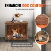 VEVOR Dog Crate Furniture, Wooden Dog Crate with Double Doors, Heavy-Duty Dog Cage End Table with Multi-Purpose Removable Tray, Modern Dog Kennel Indo